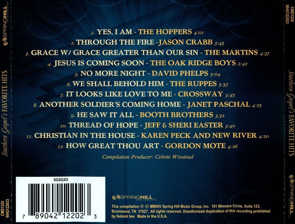 VARIOUS ARTISTS SOUTHERN GOSPEL'S FAVORITE HITS NEW CD