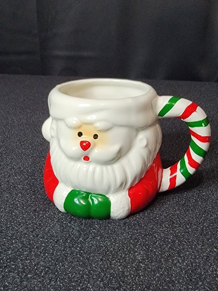 Vintage Santa Claus Mug - Candy Cane Handle
