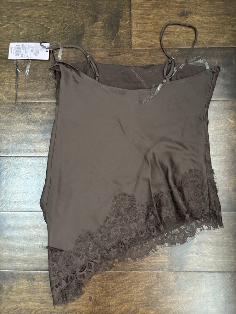 Women's Asymmetrical Lace Cami - Wild Fable™ Brown XS, NWT