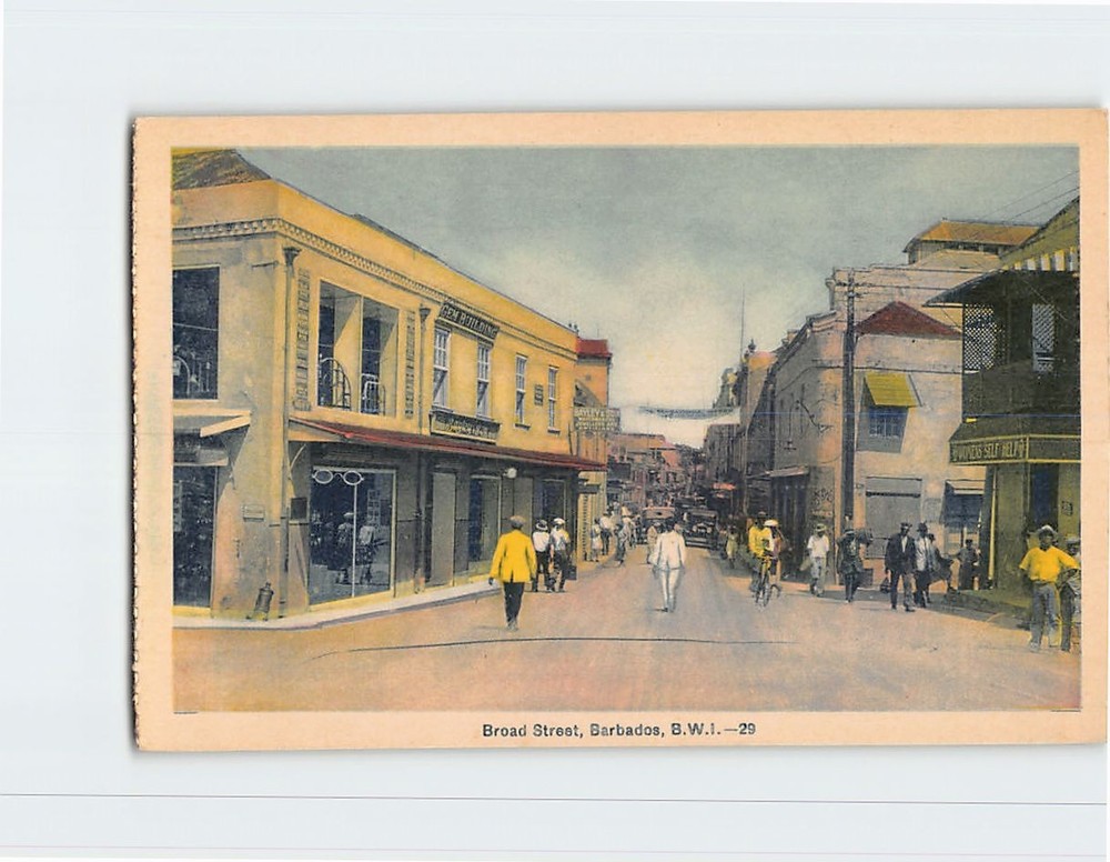Postcard Broad Street in Barbados West Indies