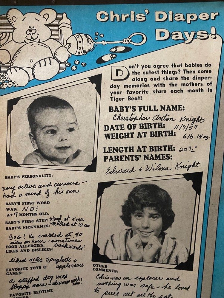 Christopher Knight as Chris Brady Bunch Vintage Full Page Collectible Clipping