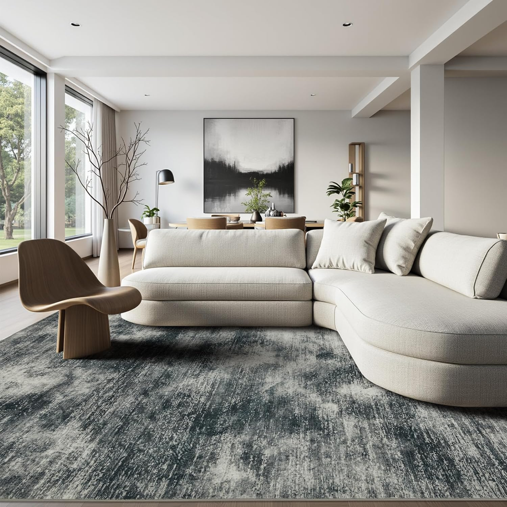 5X7 Area Rugs for Living Room, Non-Slip Modern Abstract Soft Washable Rug, Low P