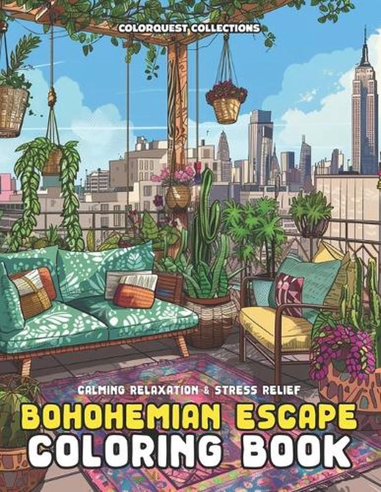 Bohemian Escape Coloring Book: Calming, Relaxing, and Stress Relieving by Hey Su