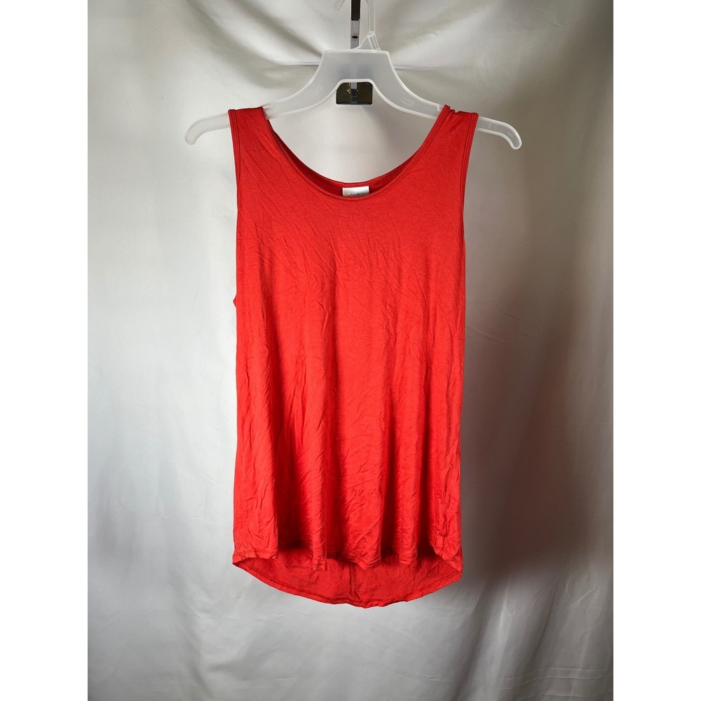 LuLaRoe Classic Tank Top Womens XL Red Scoop Neck Sleeveless High Low Hem Solid
