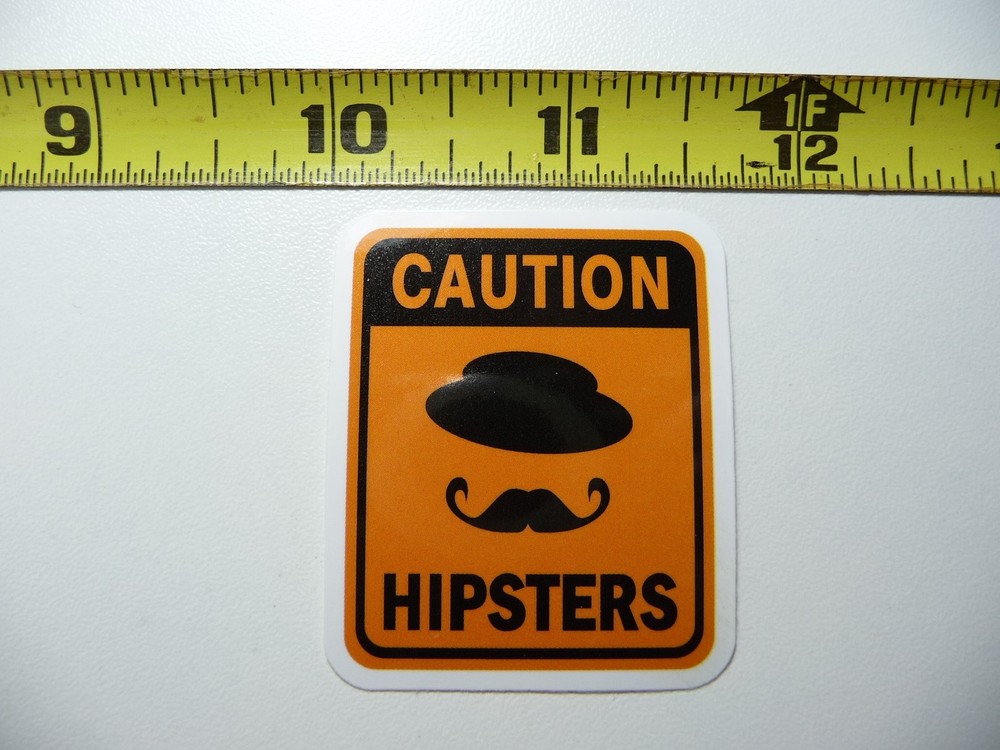 Hipster Warning Club Hard Hat Sticker Job Pride Decal