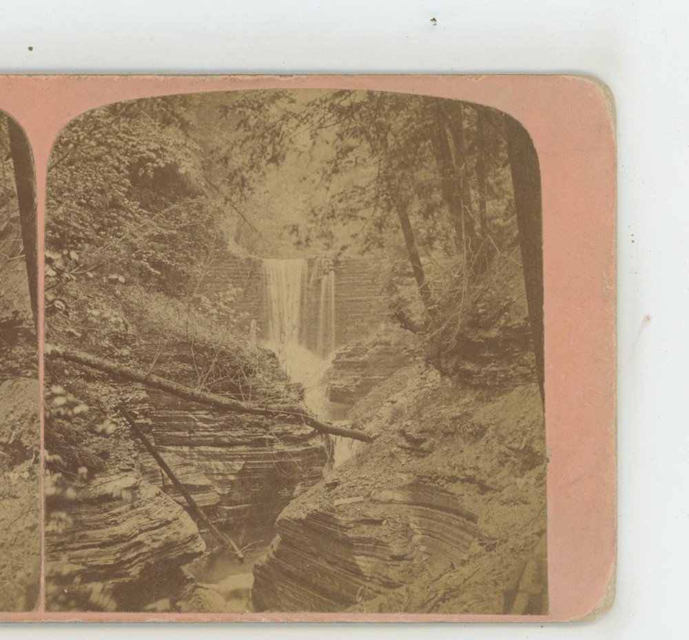 Profile Gorge from Long Staircase Watkins Glen NY G.F. Gates Stereoview
