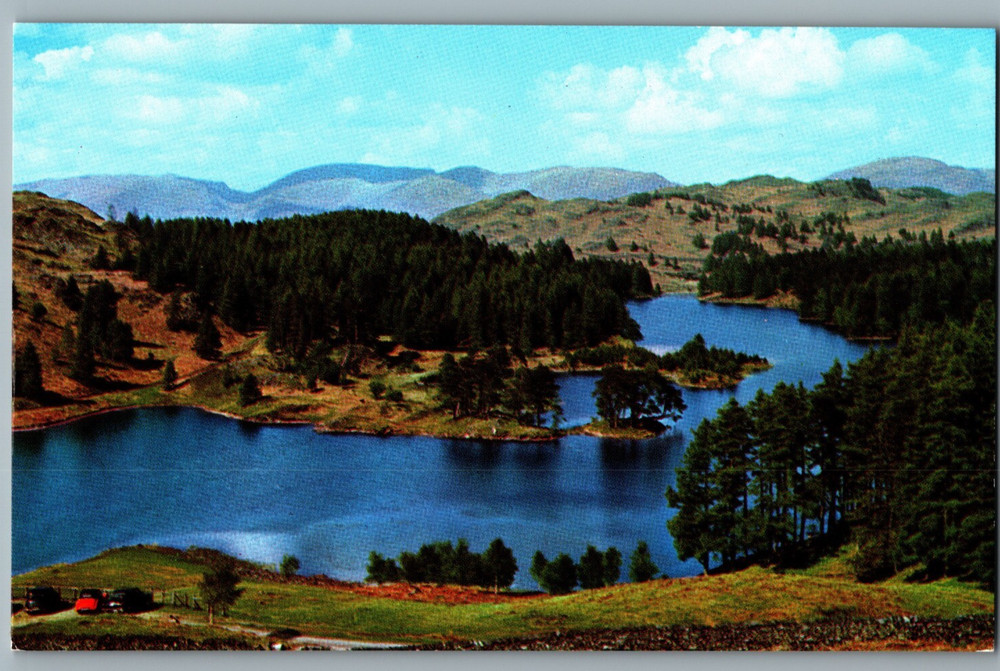 England Tarn Hows Lake District Coniston Unposted Chrome Postcard
