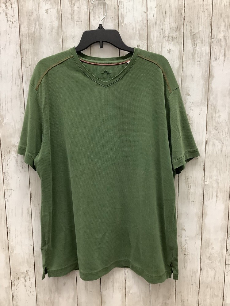 Tommy Bahama Men's XL Olive Green V-Neck Short Sleeve Pique T-Shirt