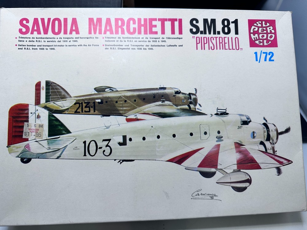 Unassailable Vintage SuperModel 1/72 Scale Savoia Marchetti S.M.81 Pipistrello