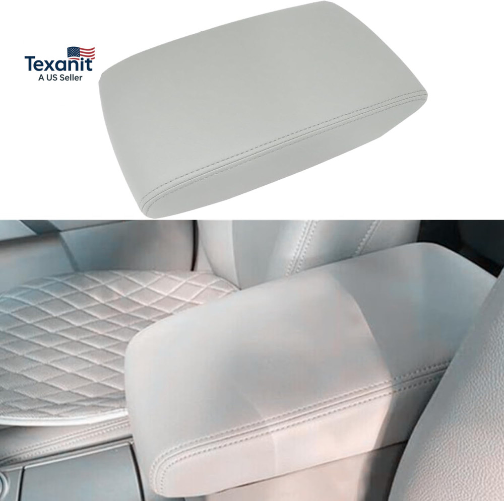 Console Lid Armrest Gray Leather Compatible with Toyota Highlander 2008 2009 201