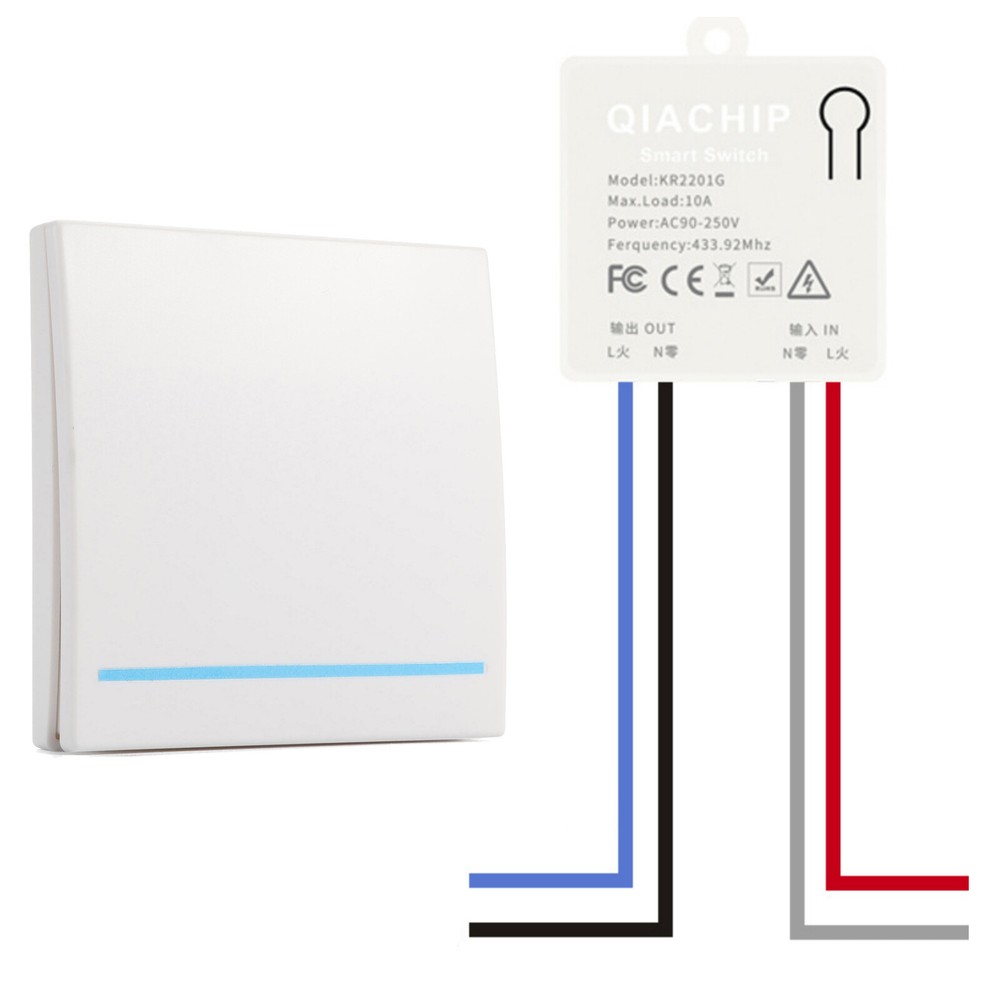 1set Wireless Switch 433mhz Receiver Module No Wiring Easy&Flexible Installation