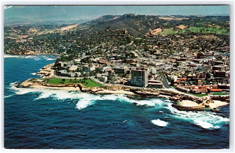Aerial View  Sparkling Beaches And Coves In La Jolla California Postcard