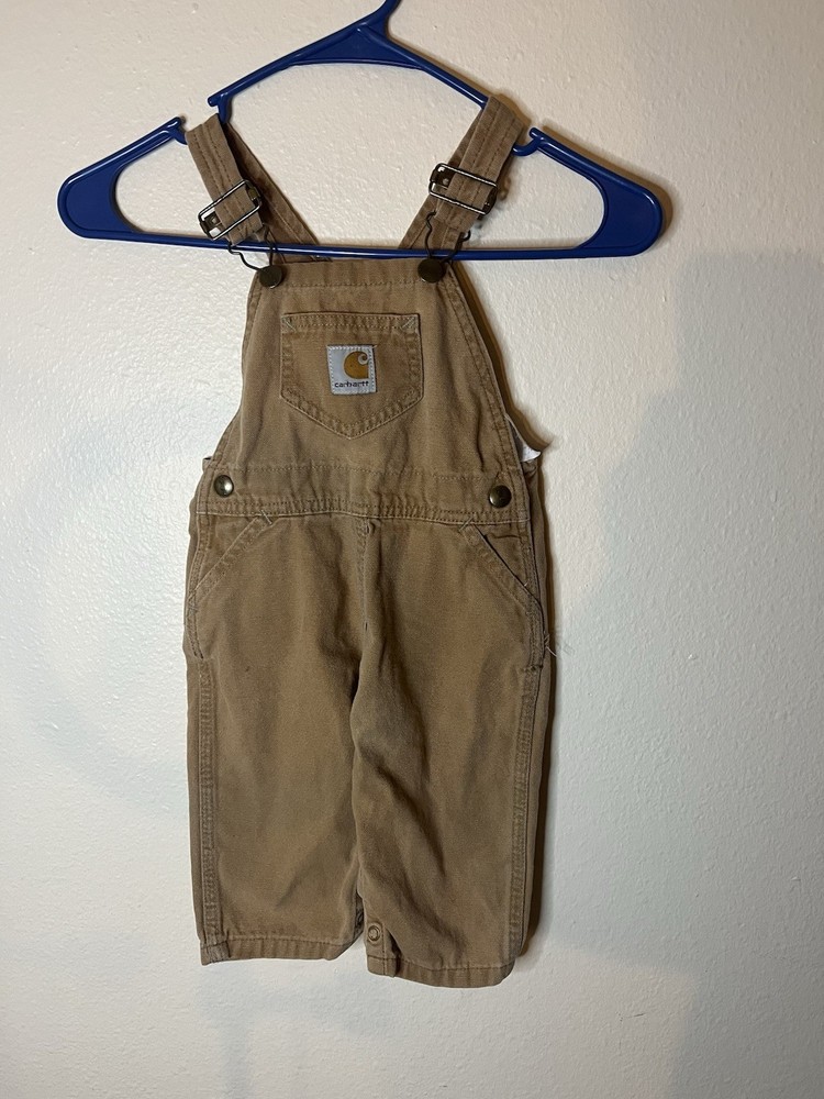 Baby Vtg Carhartt Unlined Duck Double Knee Overall Bib Made USA 24 Months