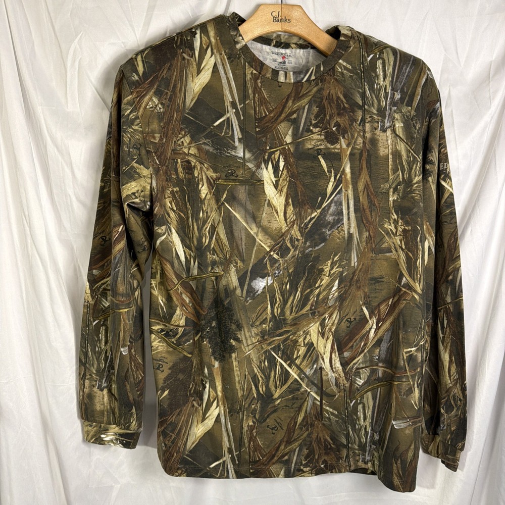 Red Head Brown Camo Camouflage Long Sleeve T-Shirt Hunting Outdoors Size XL
