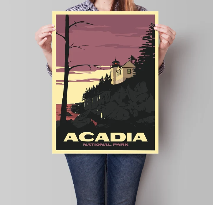 Acadia National Park Travel Poster - Minimalist Art Print-image