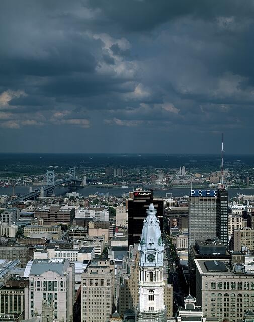 Philadelphia Pennsylvania 1980s Aerial View City Skyline PSFS Building