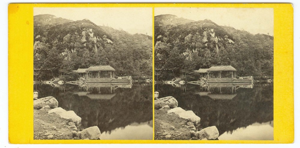 D0560~ SCOTLAND - GW Wilson Loch Katrine Trossachs Pier #20A Stereoview