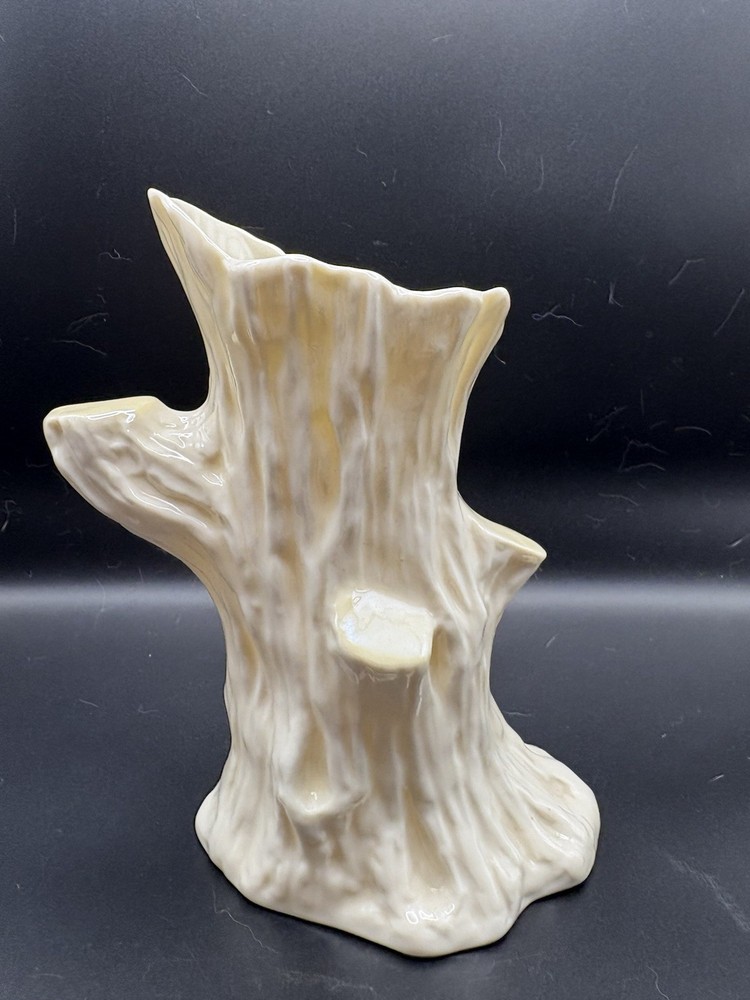 Tree Trunk Stump Vase Belleek 6.5