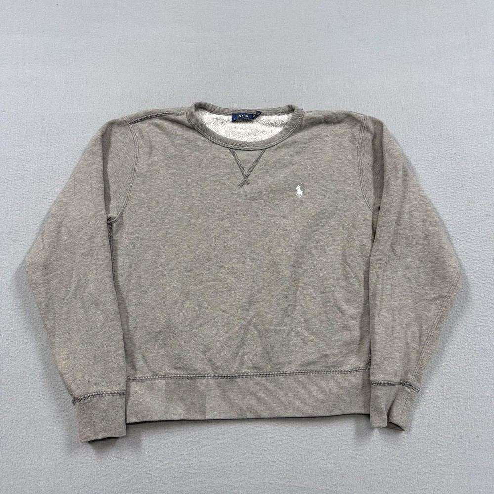 Polo Ralph Lauren Sweatshirt womens XL Gray Fleece Crewneck Pullover Pony Logo