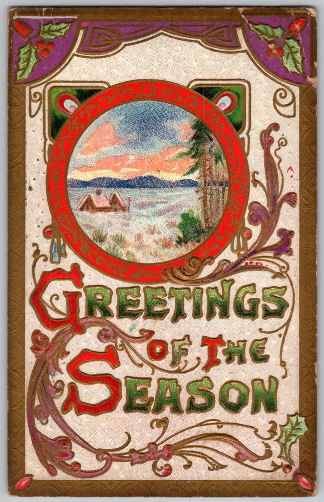 Antique Postcard Greetings Of The Season Philadelphia, PA 1900s