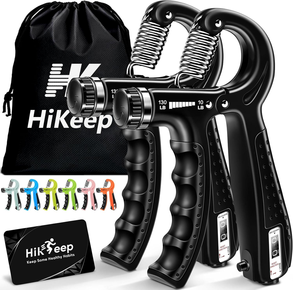 2 Hand Grip Strengthener Power Trainer Gripper Strength Adjustable Gym Exerciser