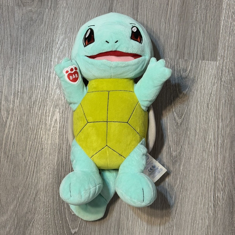 Build A Bear BAB 2017 Pokemon Squirtle Stuffed Plush Turtle with Sound Works