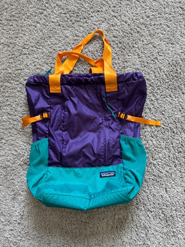 Patagonia Lightweight Packable Travel Tote Backpack in Purple Teal STY48808