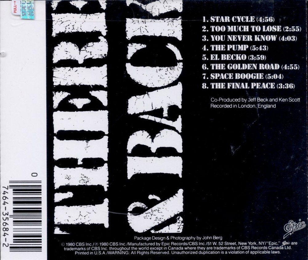 Jeff Beck There And Back New Cd