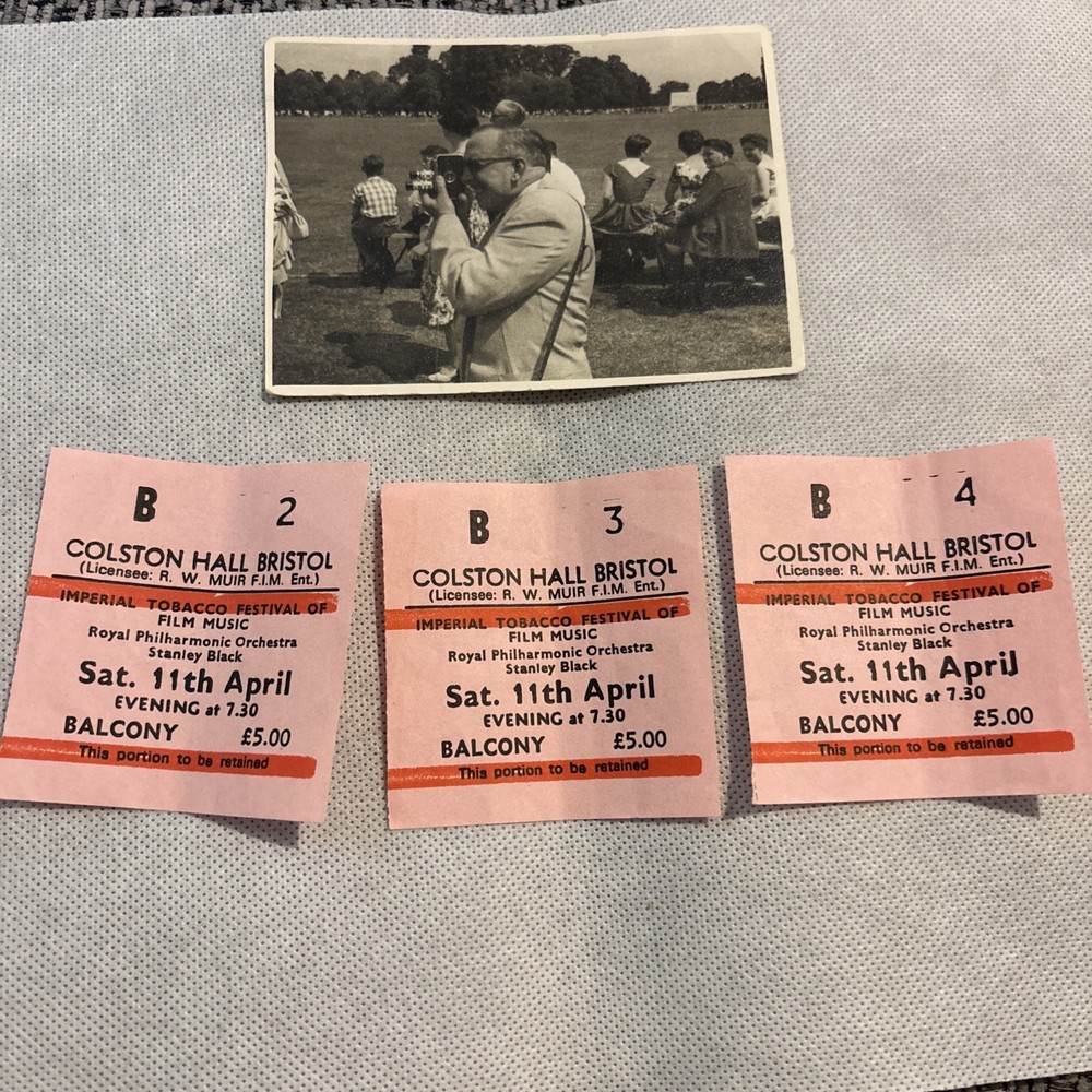 Lot Of 3 Colostomy Hall Balcony Tickets+Original Photo