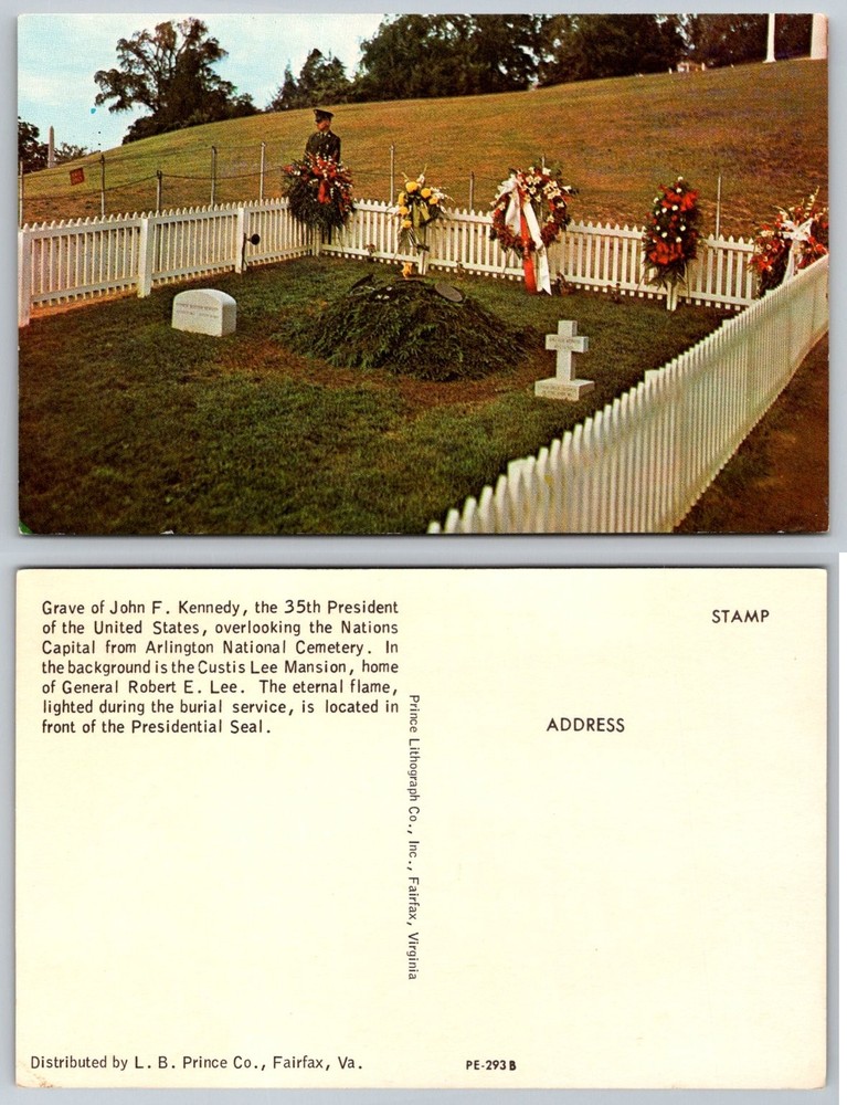 JFK Grave Arlington National Cemetery Virginia Postcard Eternal Flame