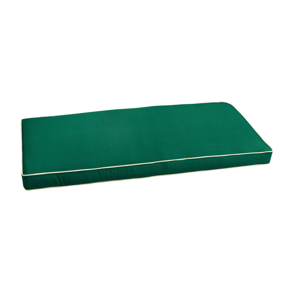 Sunbrella Forest Green with Ivory Indoor/ Outdoor Bench