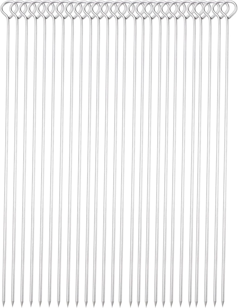 12 Inch Long Metal BBQ Kabob, Stainless Steel Skewers 12Inch Skewers-30p
