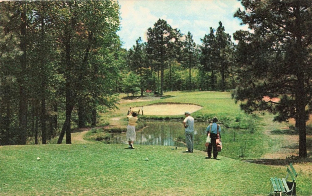 Golfing at Pine Needles Country Club - Southern Pines North Carolina NC Postcard