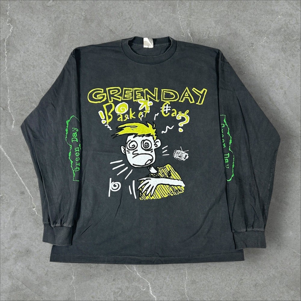 Vintage Green Day Basket Case Size XL Single Stitch Reprint Long Sleeve T-Shirt