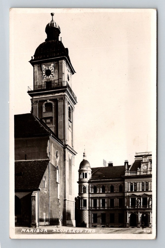 Slovenia- Maribor Slomsek Square Historic Area Postal Old Card Vintage Postcard