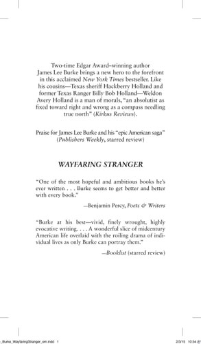Wayfaring Stranger: A Novel (A Holland Family Novel) by Burke, James Lee, Accept