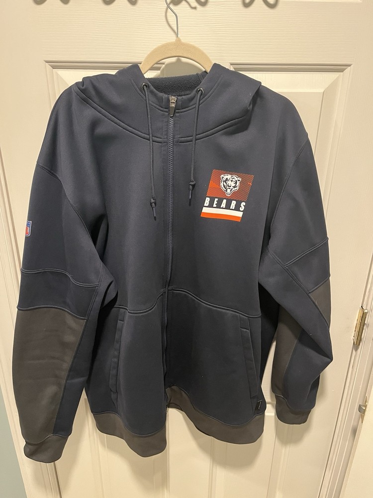 Nike Chicago Bears Full Zip NFL Hoodie Fleece Swoosh On Field Dri Fit Men’s XXL