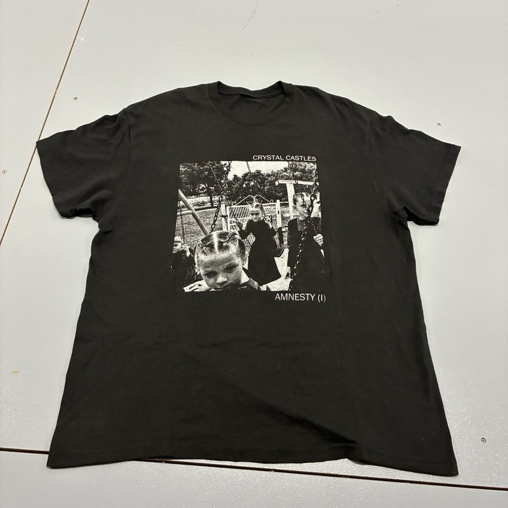 2010s rare Y2k Crystal Castles Amnesty Tour Shirt XL Band Tee Black