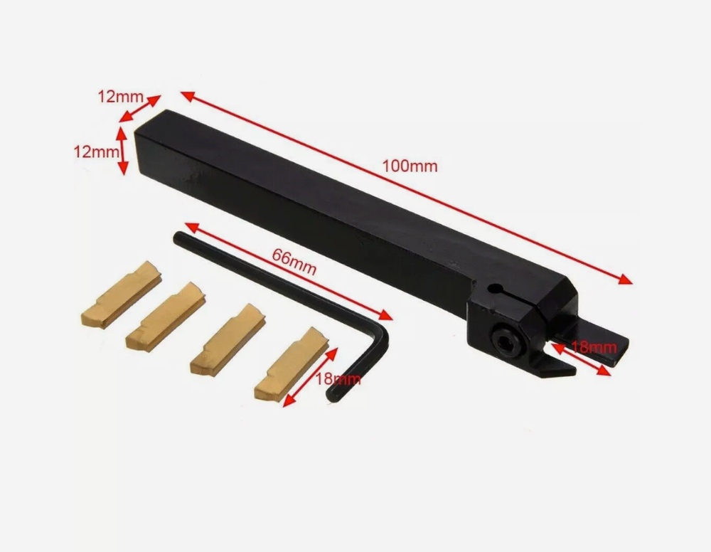 4x MGMN300 Blades with MGEHR1212-3 Lathe Cut-Off Grooving Tool Holder