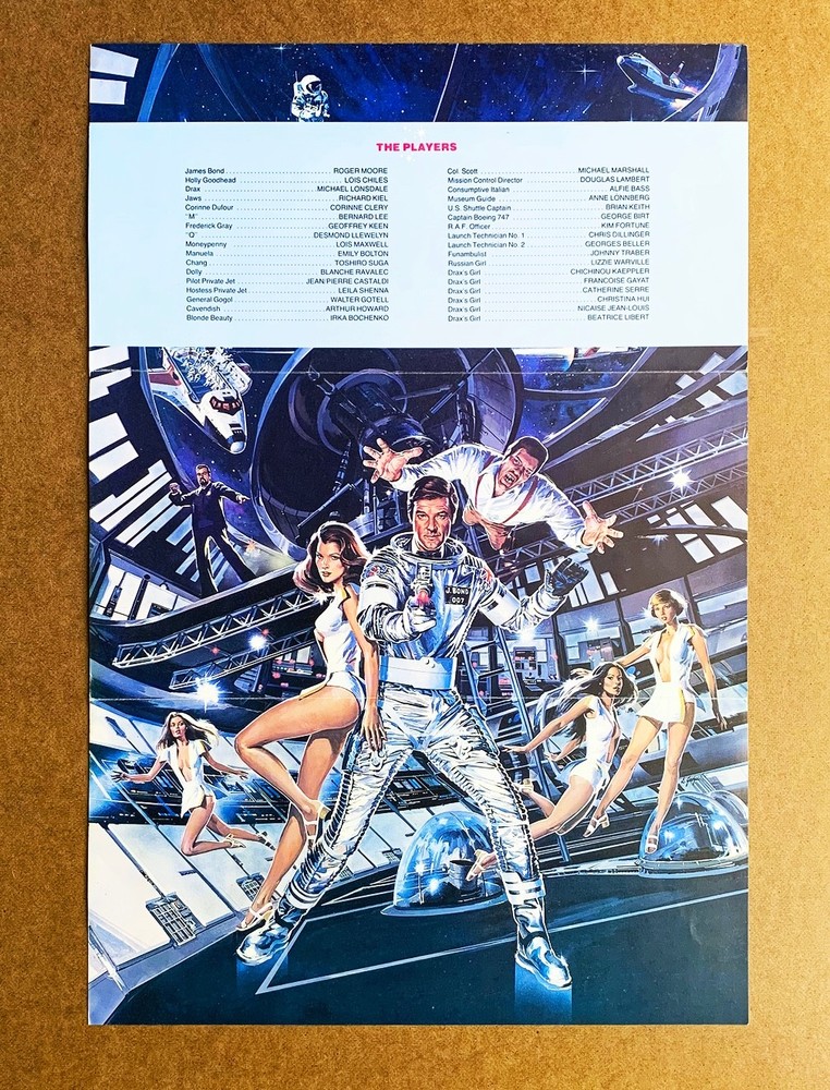 Vintage 1979 MOONRAKER 12x18 Fold-Out Advertising Poster Brochure JAMES BOND 007