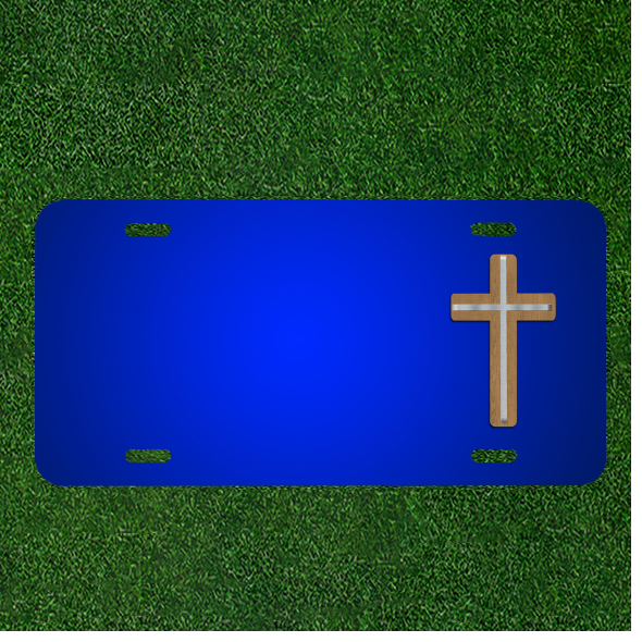 Custom Personalized License Plate With Add Names To Cross Wood Christianity