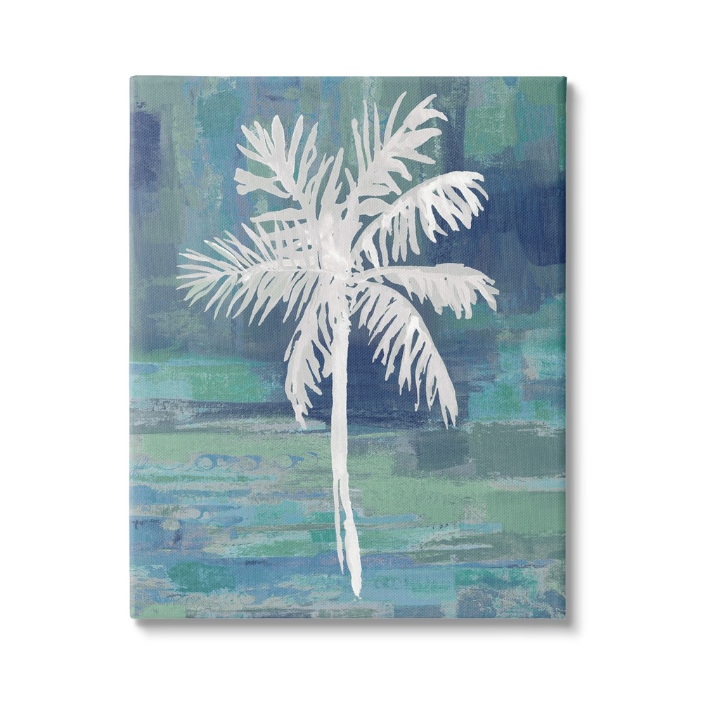 Stupell White Palm Tree Leaves Abstract Green Background-image