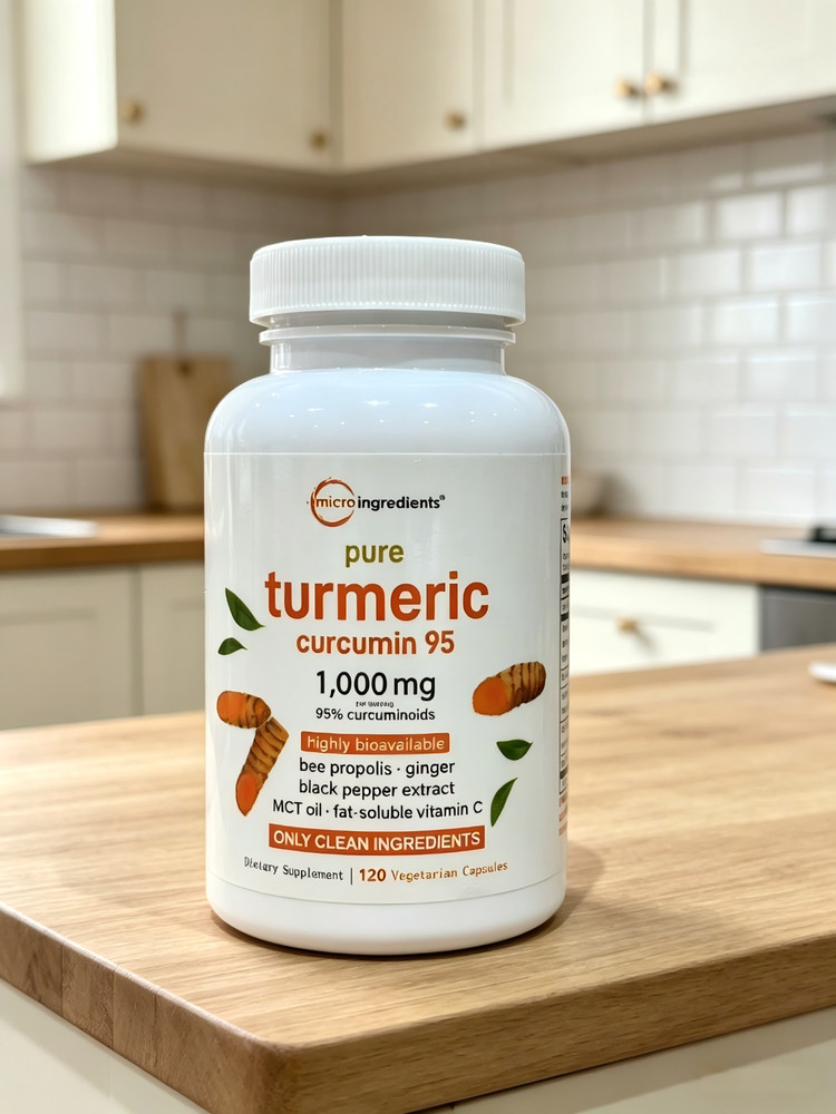 Pure Turmeric Curcumin 95, 1000mg, 120 Capsules, Bioavailable Formula