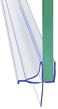 Frameless Shower Door Bottom Seal Sweep with Drip Rail for 3/16-Inch Glass