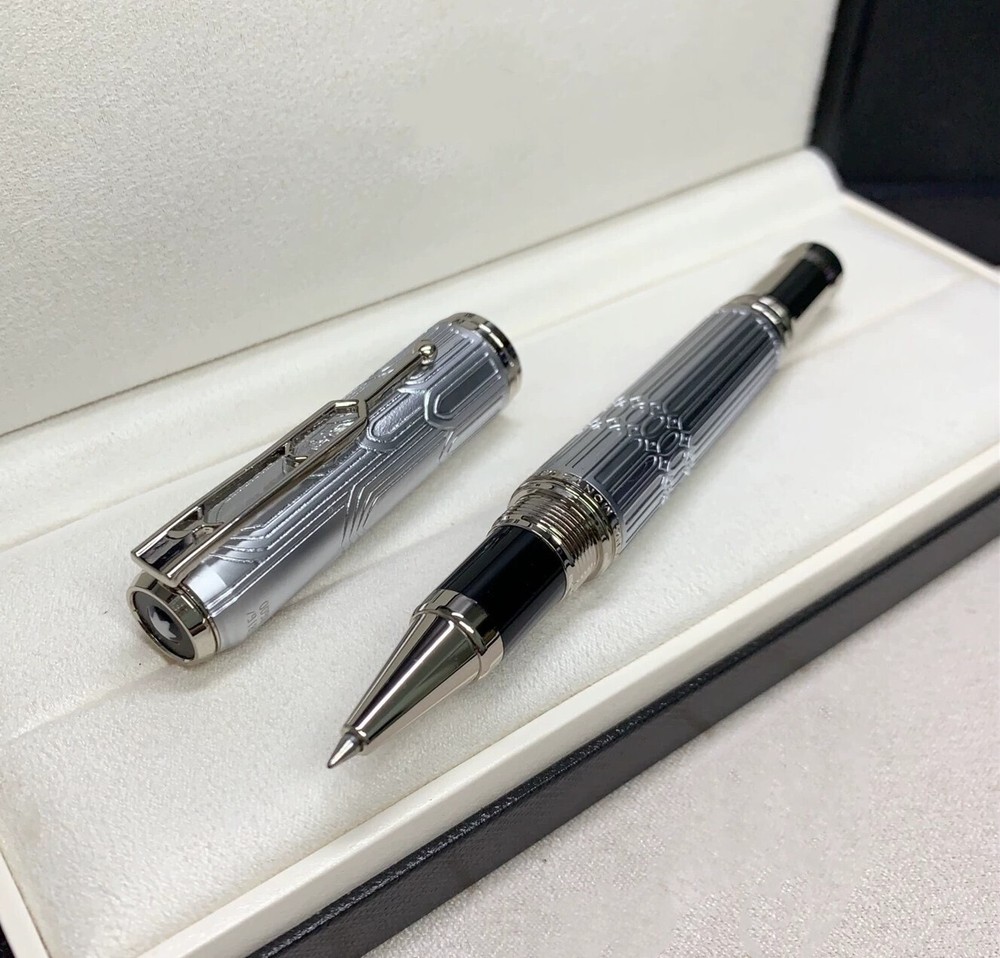 Deluxe Writers Series White - Silver Clip 0.7mm Rollerball Pen No Box