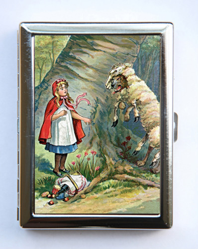 Little Red Riding Hood Cigarette Case Wallet Business Card Holder BAD WOLF