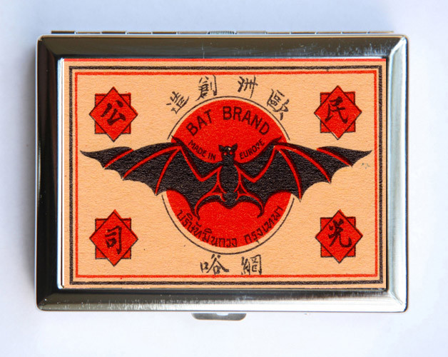 Bat Brand Cigarette Case Wallet Business Card Holder
