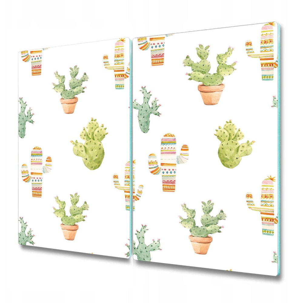 Glass Induction Ceramic Hob Cover Worktop Saver Cactus Roll Boho style 2x30x52