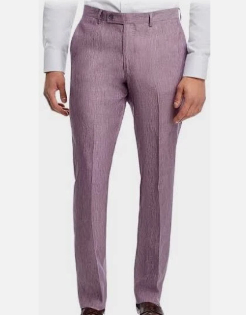 Emporio Armani men's Cranberry 100% Linen Trousers Pants - size 42 - retail $445