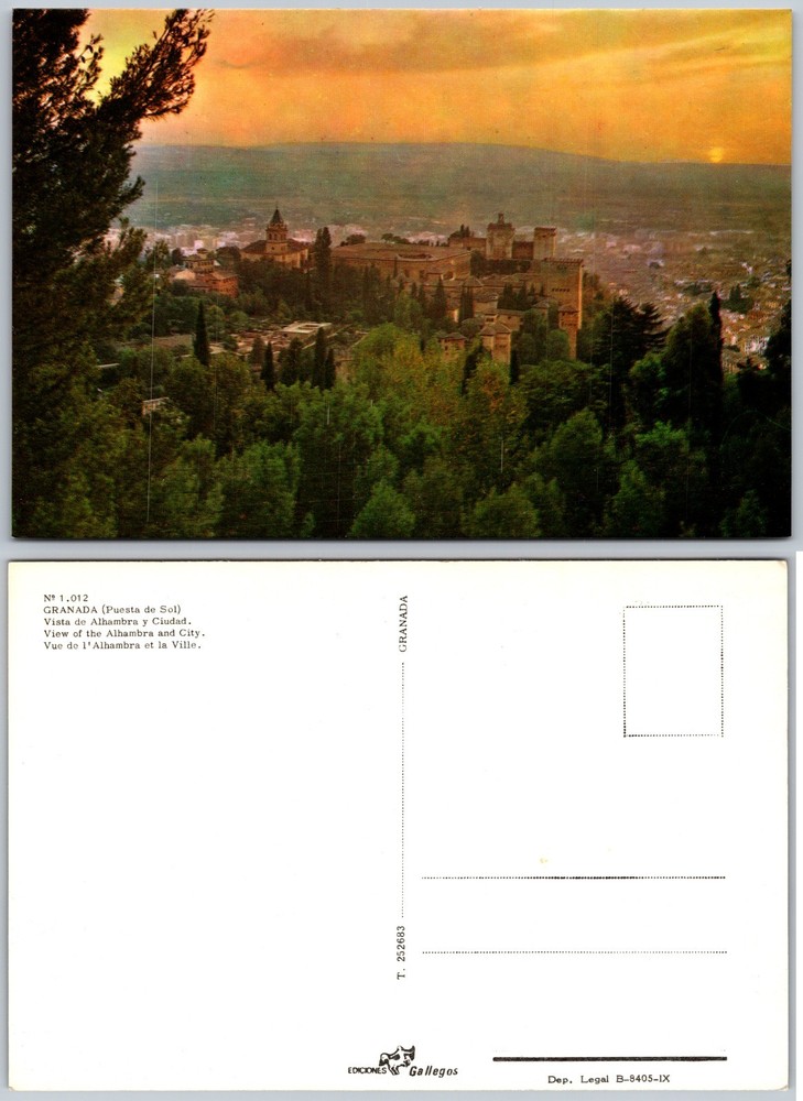 Continental Alhambra Granada Spain Postcard